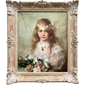 Charles Joseph Watelet (1867 – 1954) - « Jeune fille aux roses »