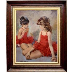 Jacques Eggermont (1918 – 1998) - ' Les Ballerines – Tutus Rouges '