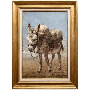 Edmond Joseph De Pratere (1826–1888) – “a Donkey By The Sea”