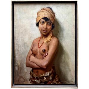 Marcel Hess (1873–1948) -  “ Oriental Girl In Turban ”