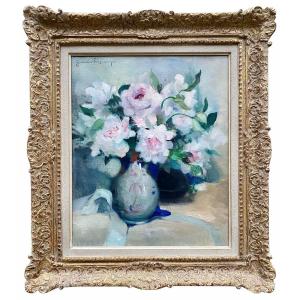 Pivoines Blanches Et Roses Dans Un Vase, Swyncop Charles, Bruxelles 1895 - 1970