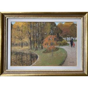 Une Promenade Dans Le Parc, Martin Alfred, Luik 1888 - 1950 Stavelot, Peintre Belge