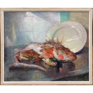 Un Poisson-scorpion, Madyol Jacques, Bruxelles 1871 - 1950, Peintre Belge