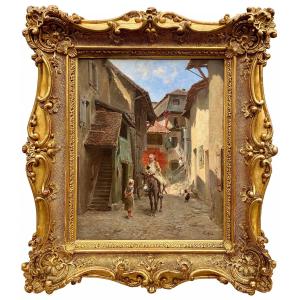 François Grison, Bordeaux 1845 - 1914 Genève, Peintre Français, Le Renseignement