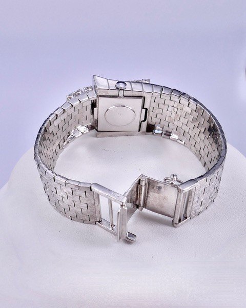 60s Gray And Diamonds Bracelet Watch-photo-3