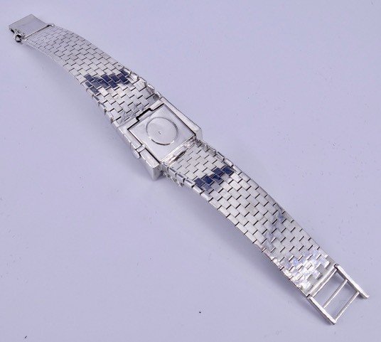 60s Gray And Diamonds Bracelet Watch-photo-4