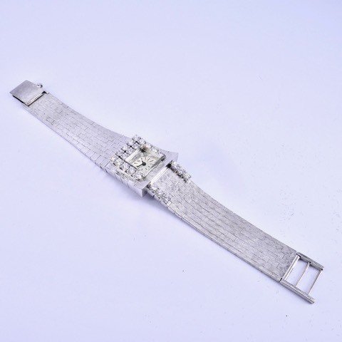 60s Gray And Diamonds Bracelet Watch-photo-2