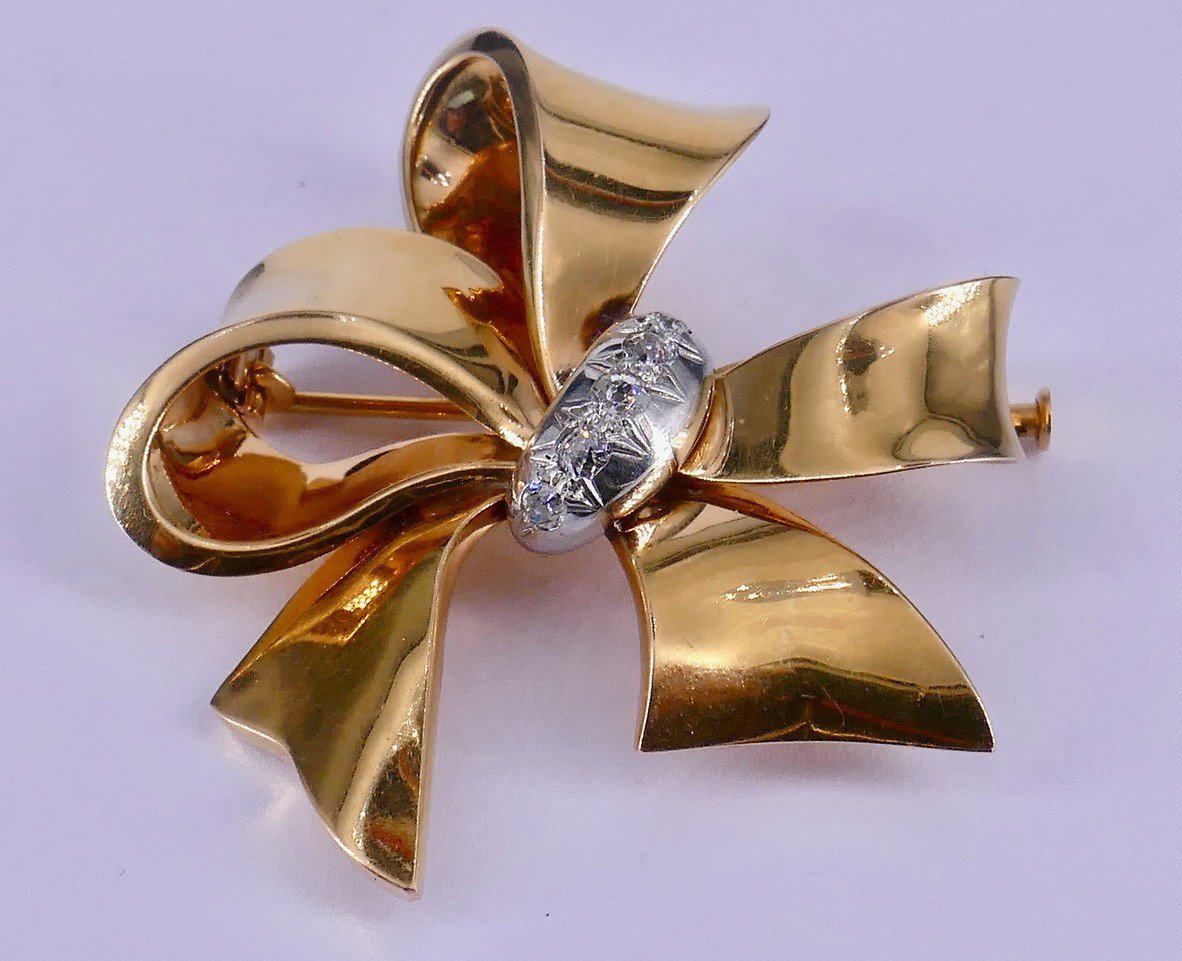 1940 Diamond Knot Brooch-photo-4