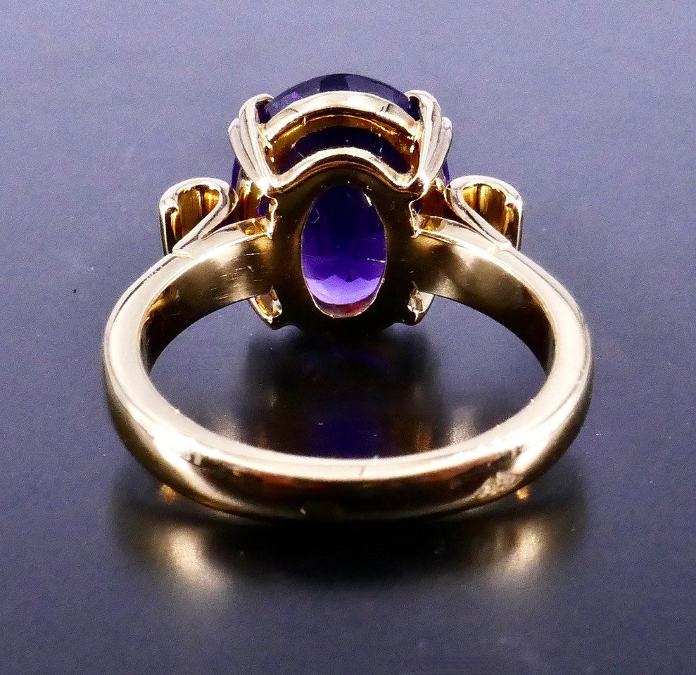 Amethyst Gold Ring 1950-photo-3