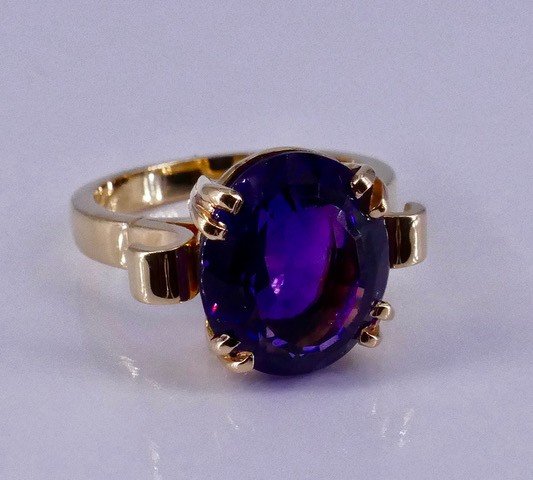 Amethyst Gold Ring 1950-photo-5