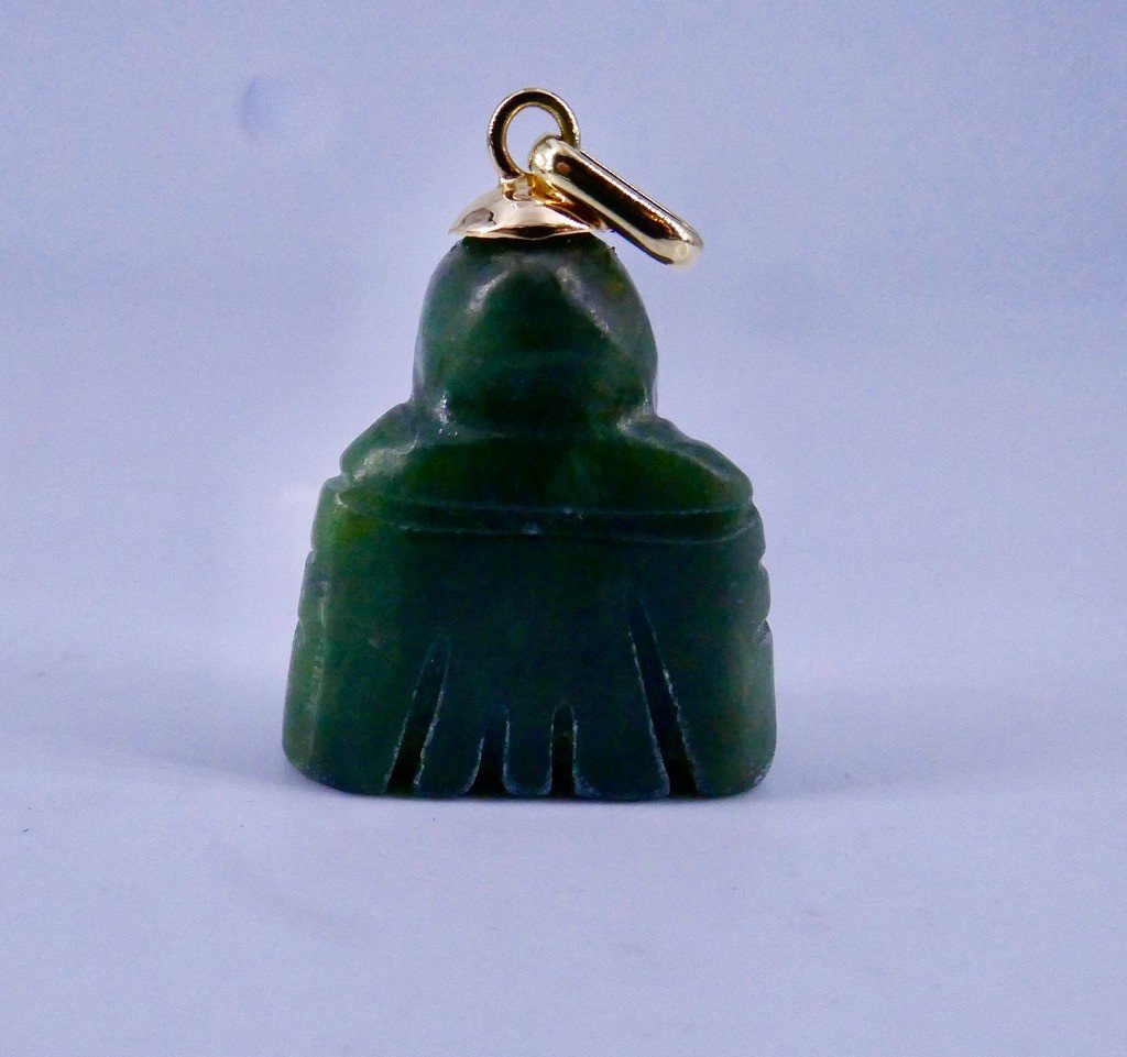 Nephrite Jade Gold Buddha Pendant -photo-3