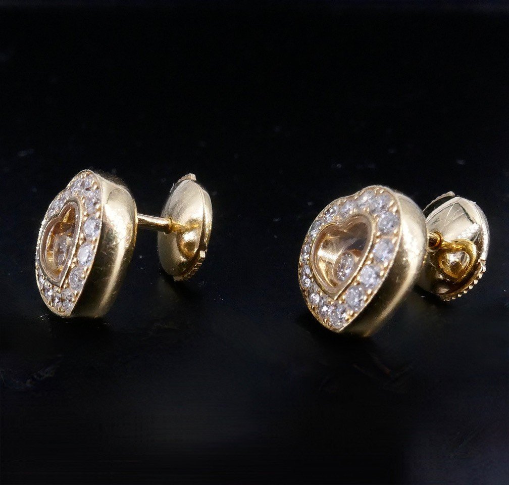 Boucles d'Oreilles Coeur Chopard Happy Diamonds-photo-4