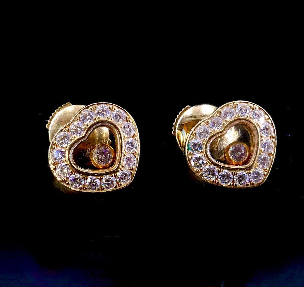 Boucles d'Oreilles Coeur Chopard Happy Diamonds-photo-1