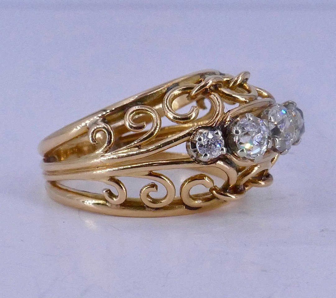 Bague Or Platine Diamants 1950-photo-5