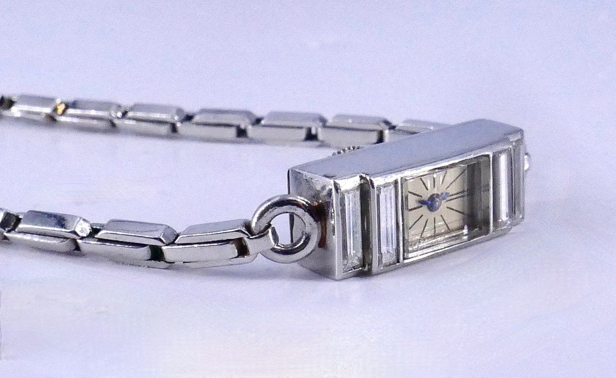 Art Deco Platinum And Diamond Watch -photo-2