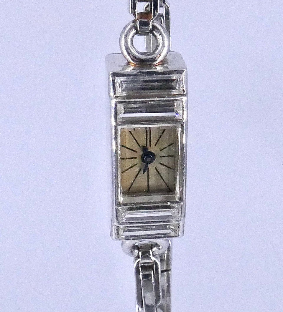 Art Deco Platinum And Diamond Watch -photo-2