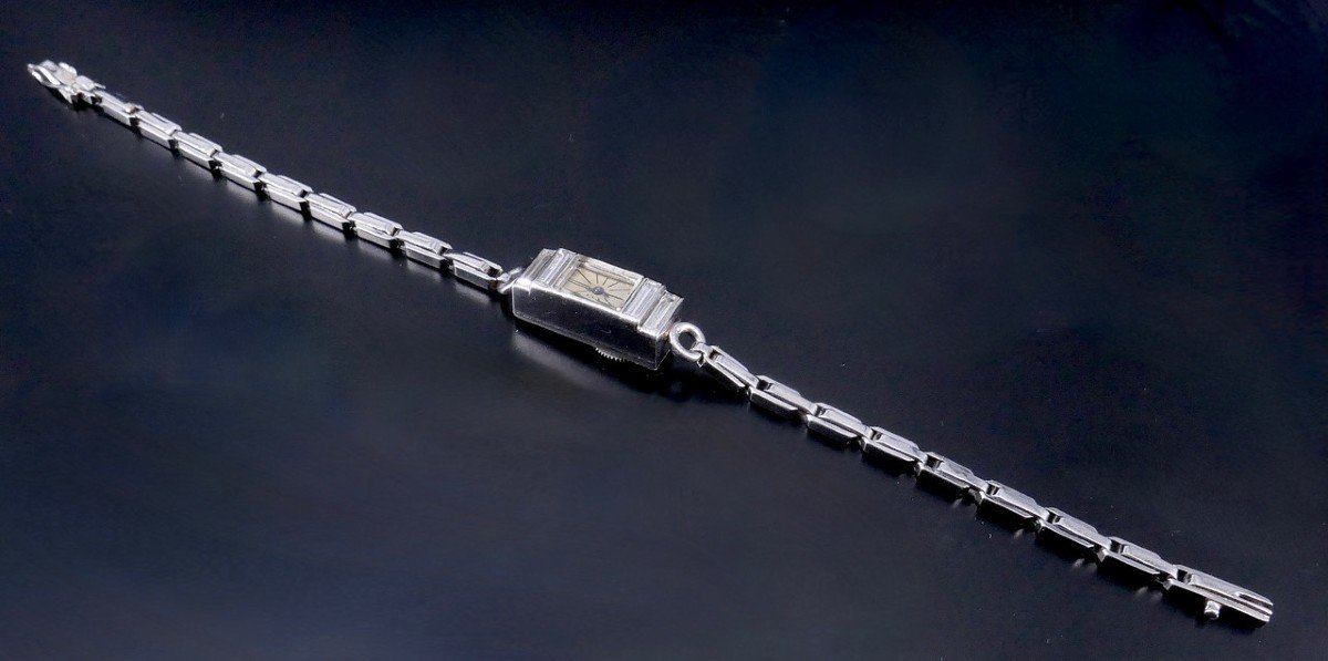 Art Deco Platinum And Diamond Watch -photo-3