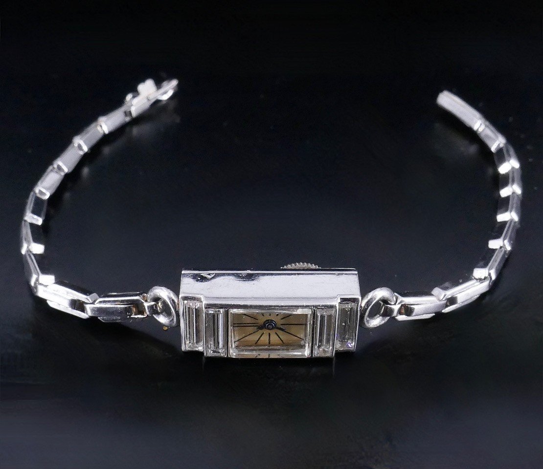 Art Deco Platinum And Diamond Watch -photo-4