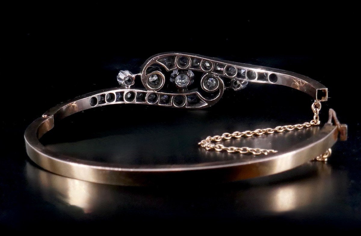 Bracelet Napoléon III Or Argent Diamants -photo-2