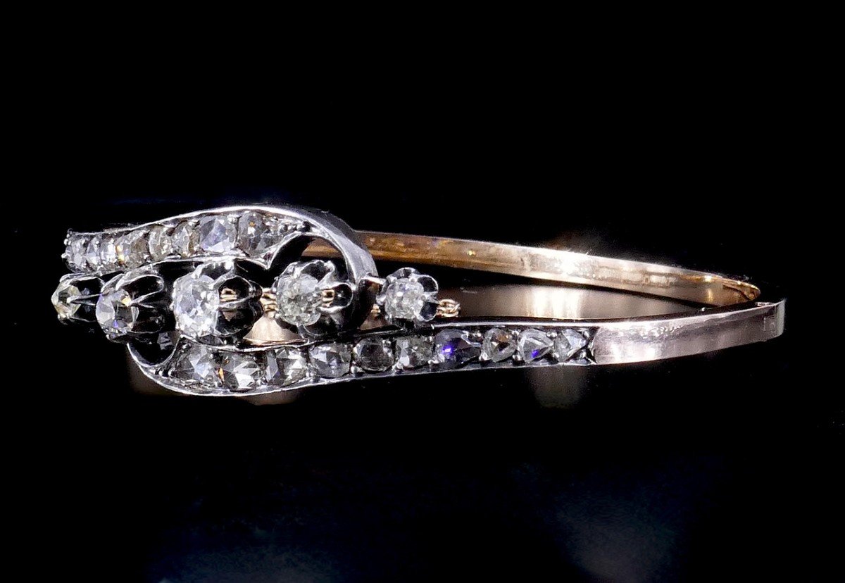 Bracelet Napoléon III Or Argent Diamants -photo-3