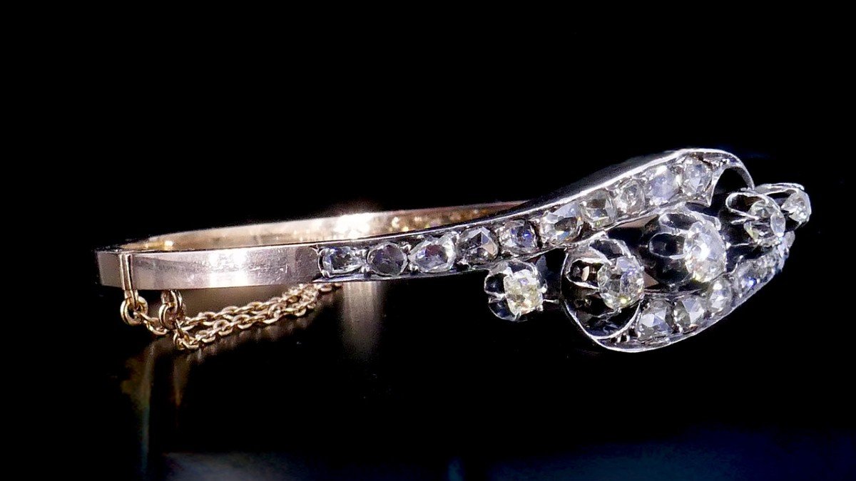 Bracelet Napoléon III Or Argent Diamants -photo-4