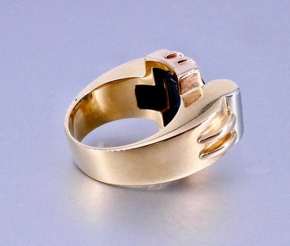 Tank Ring 40s Octagonal Sapphire -photo-4