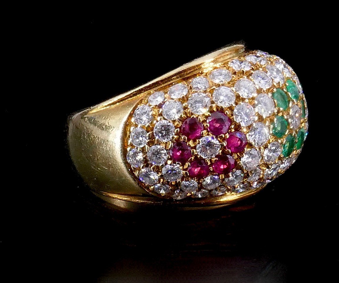 Bague Jonc  Fred Or Diamants émeraudes, Saphirs Et Rubis-photo-4