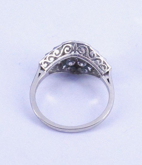 Bague Art Déco Platine Diamants -photo-1
