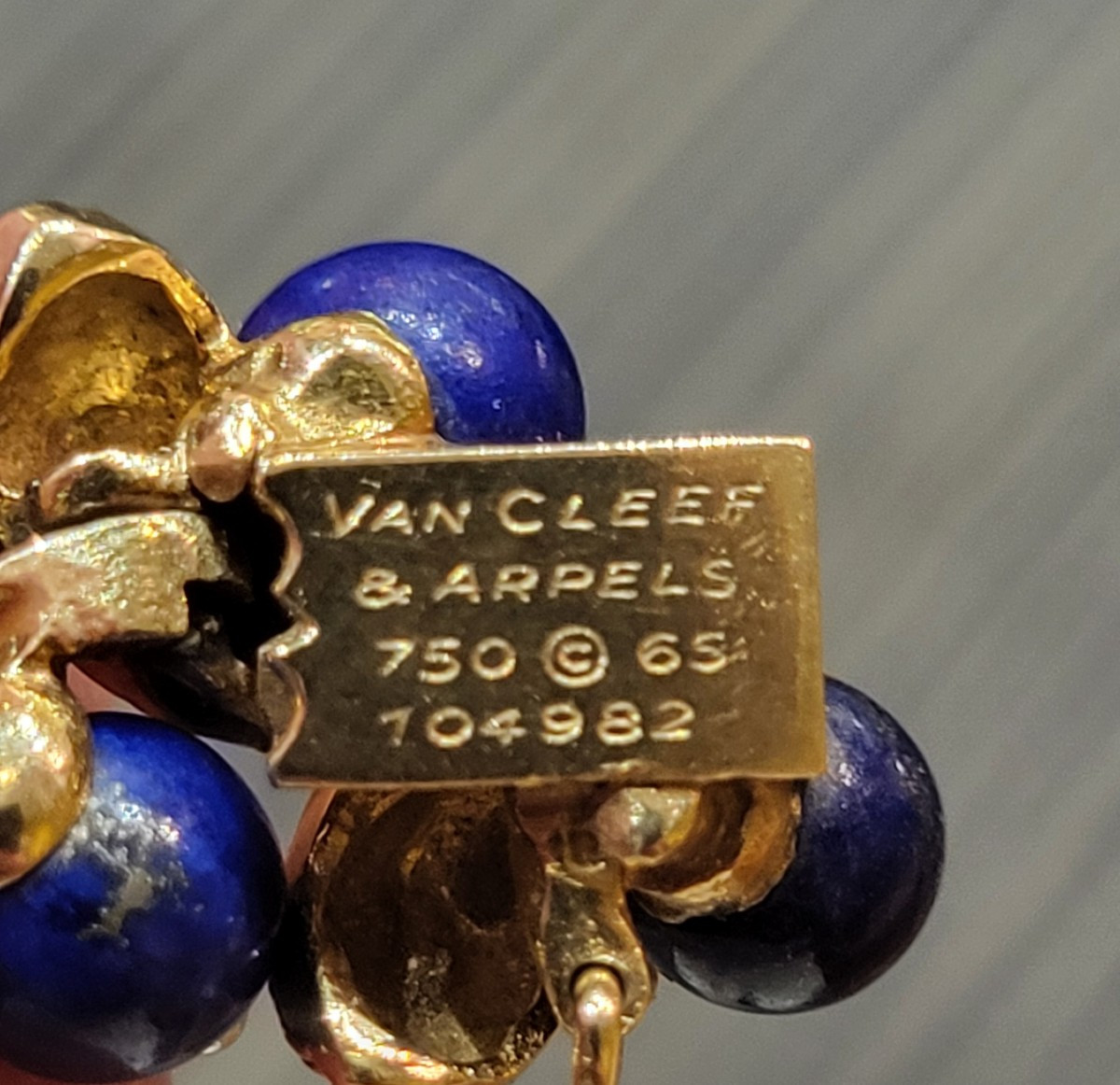 Van Cleef Bracelet Mistletoe Model Gold Lapis Lazuli -photo-1