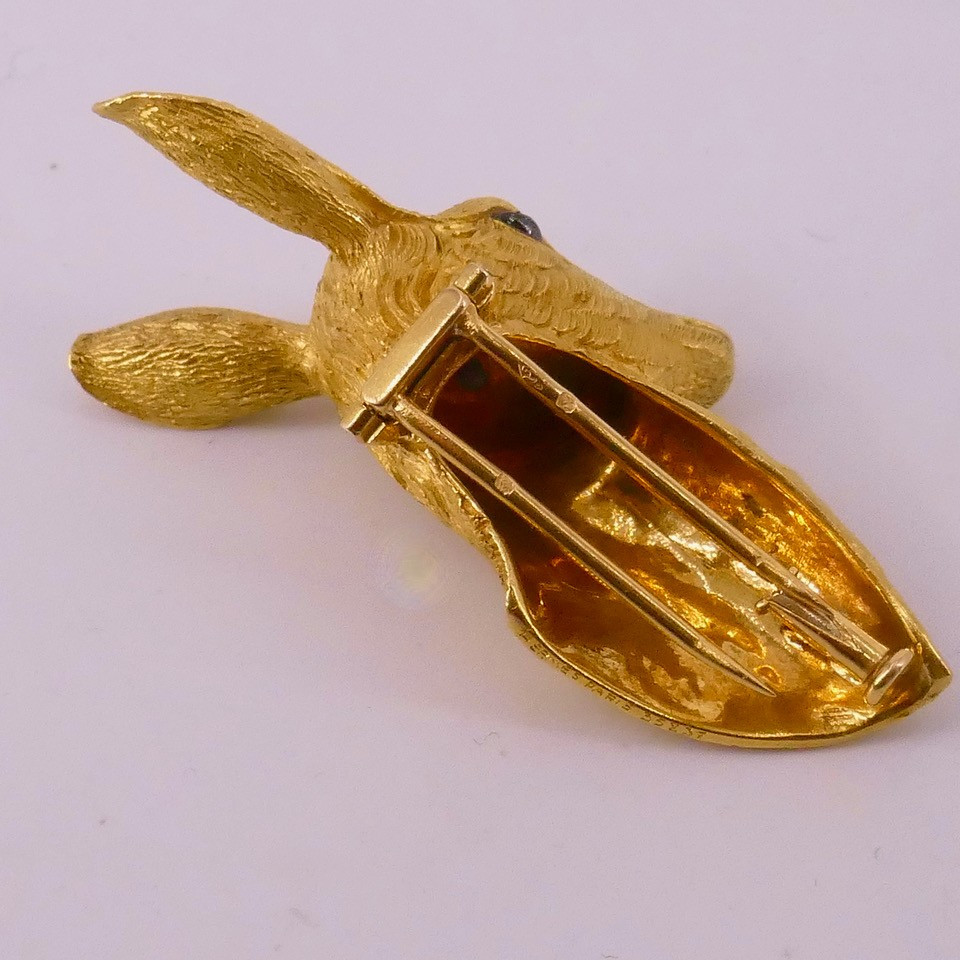 Broche or jaune Cerf Hermès par Georges Lenfant -photo-3