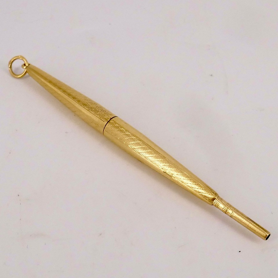 Pendentif Stylo porte mine en or jaune-photo-4