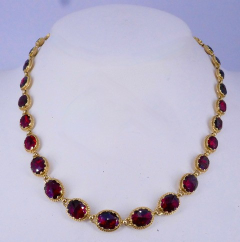 Collier de Perpignan or jaune grenats-photo-2