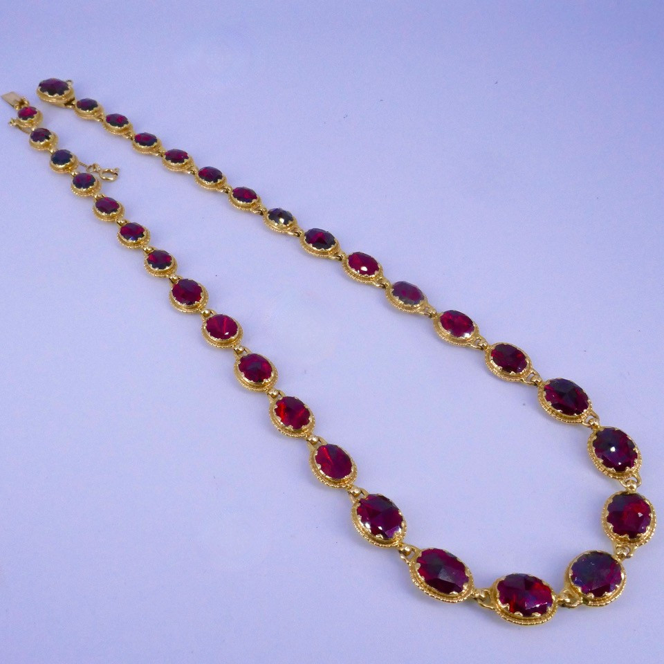 Collier de Perpignan or jaune grenats-photo-4