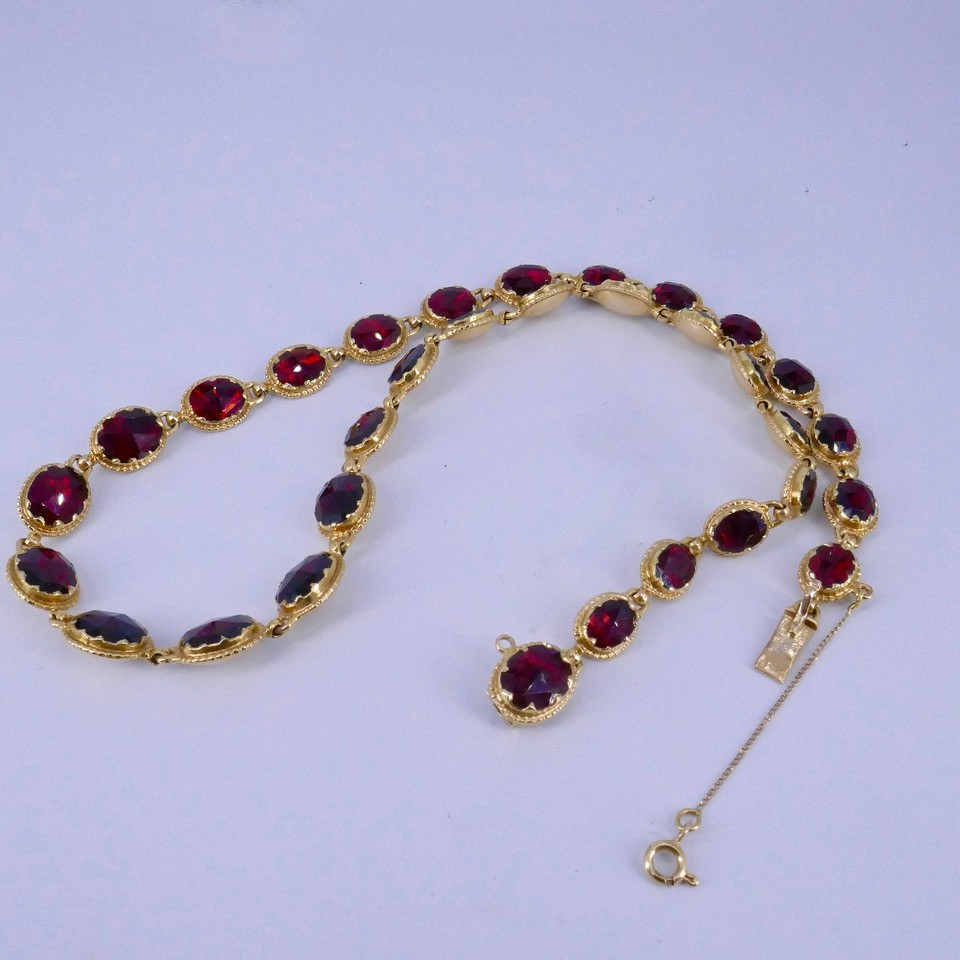 Collier de Perpignan or jaune grenats-photo-1
