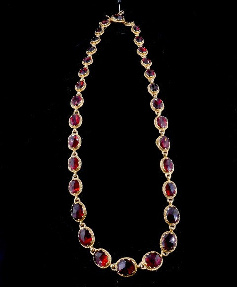 Collier de Perpignan or jaune grenats-photo-3