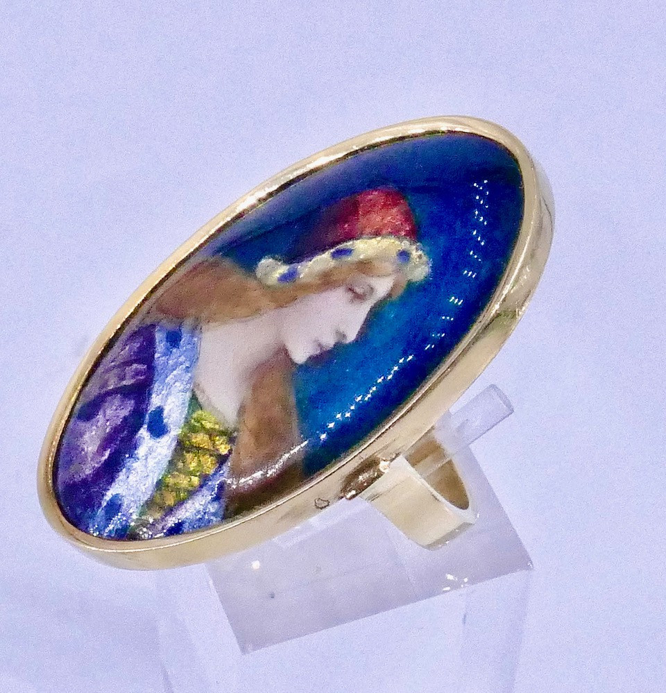 Oblong Ring, Limoges Enamel-photo-4