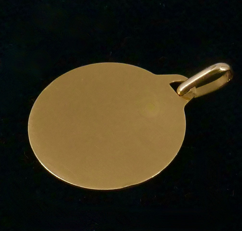 Augis, médaille d'amour "+ hier- que demain" or jaune rubis synthétiques-photo-3
