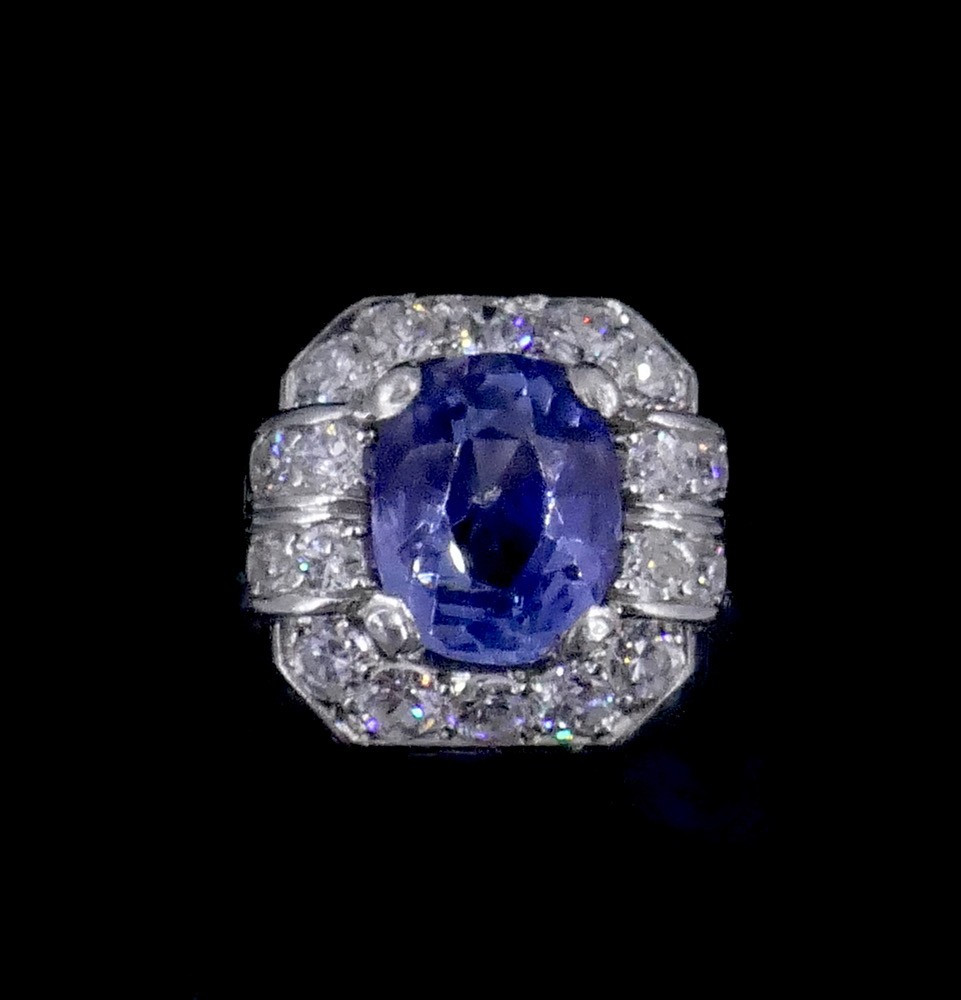 Bague Art déco saphir ceylan -photo-1