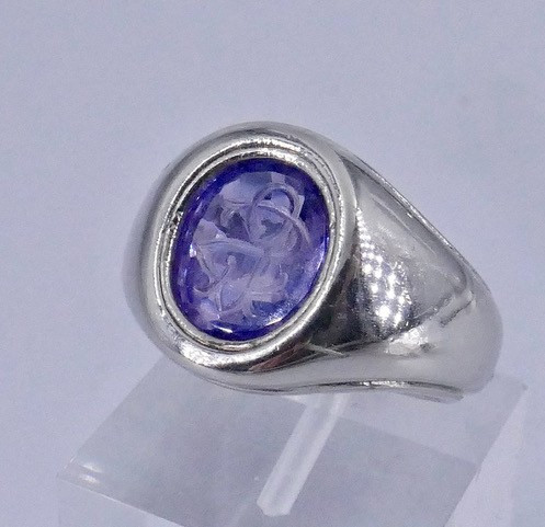 Bague intaille sur saphir années 30-photo-2