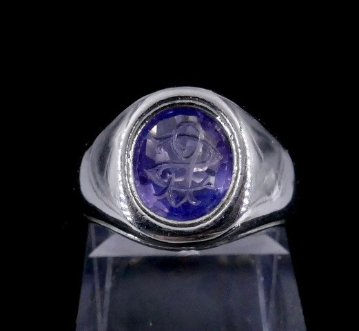Bague intaille sur saphir années 30-photo-4