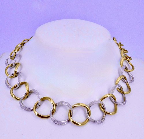 Collier deux ors diamants -photo-2
