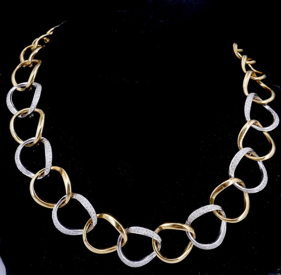 Collier deux ors diamants 