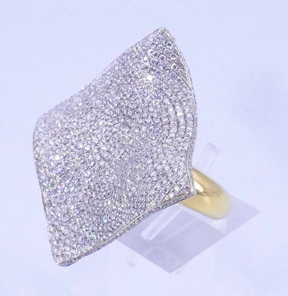 Bague  "Vague" 2 ors diamants -photo-4