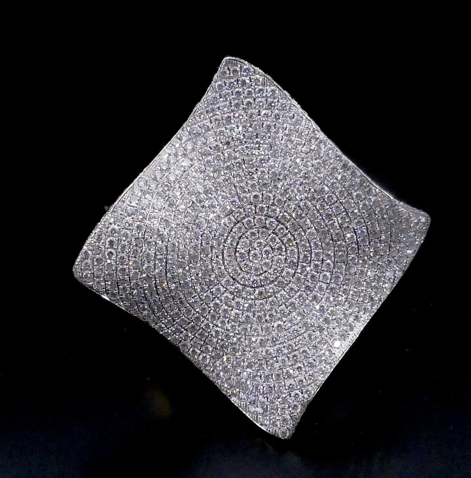 Bague  "Vague" 2 ors diamants 