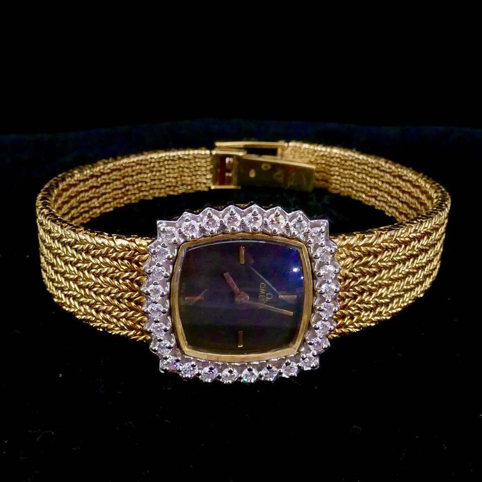Montre 2 ors Omega diamants années 60-photo-1