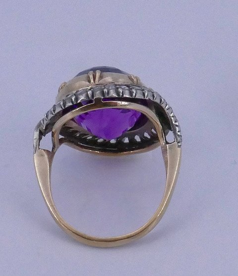 Bague Amethyste roses XIX ème siècle -photo-1