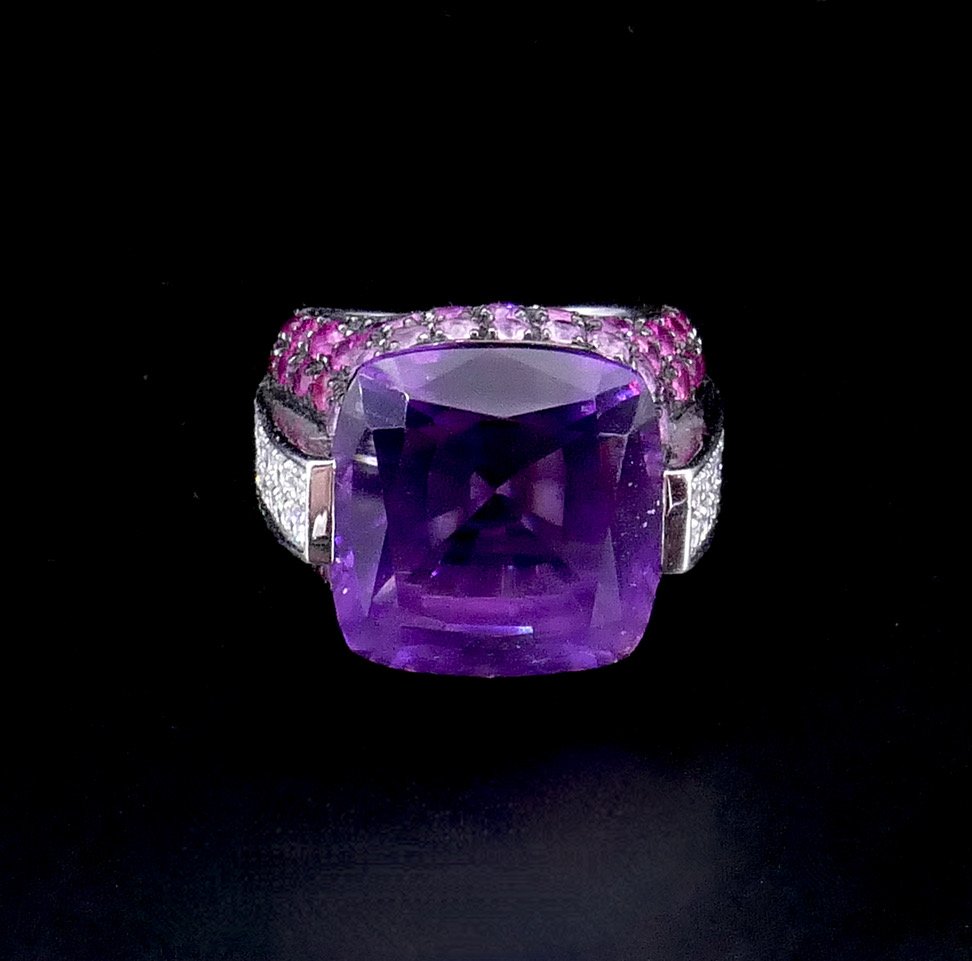 Amethyst, Ruby, Sapphire, And Diamond Ring -photo-2