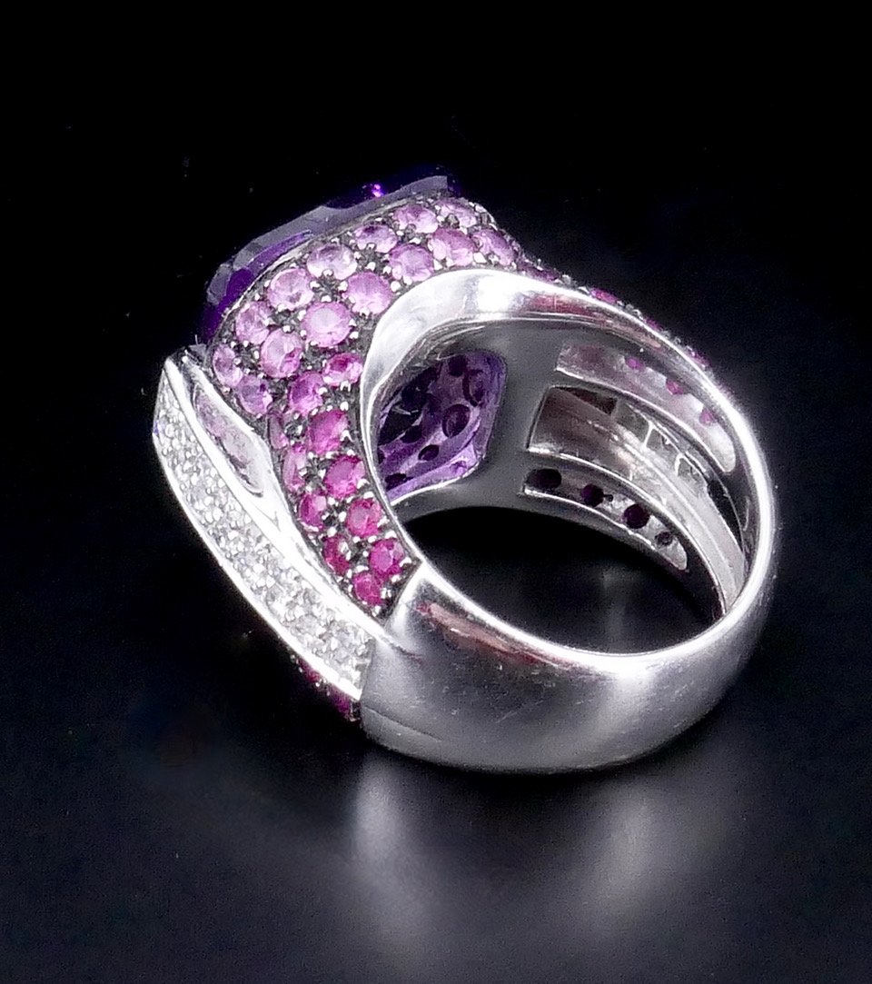 Amethyst, Ruby, Sapphire, And Diamond Ring -photo-3