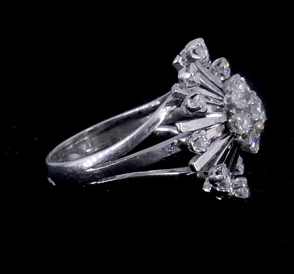 Bague Étoile or blanc diamants 1960-photo-4