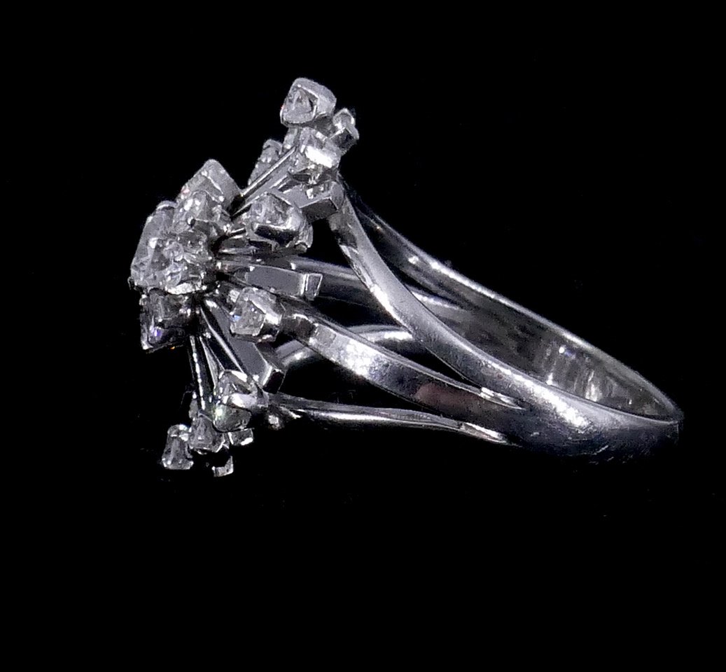 Bague Étoile or blanc diamants 1960-photo-1